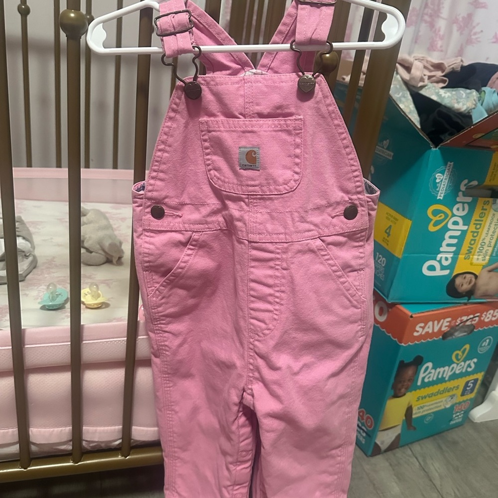 Carhartt Pink Overalls Adjustable Straps Durable Cotton